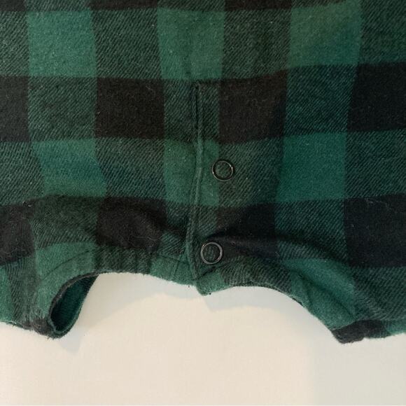 Green and Black Buffalo Plaid Christmas Holiday Poet Long Half Sleeve Dress - Picture 7 of 7